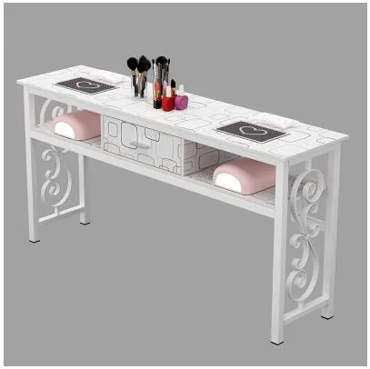 Affordable Luxury Manicure Table Chair Set Double Or Single Simple Elegant Design For Beauty Salons - 2