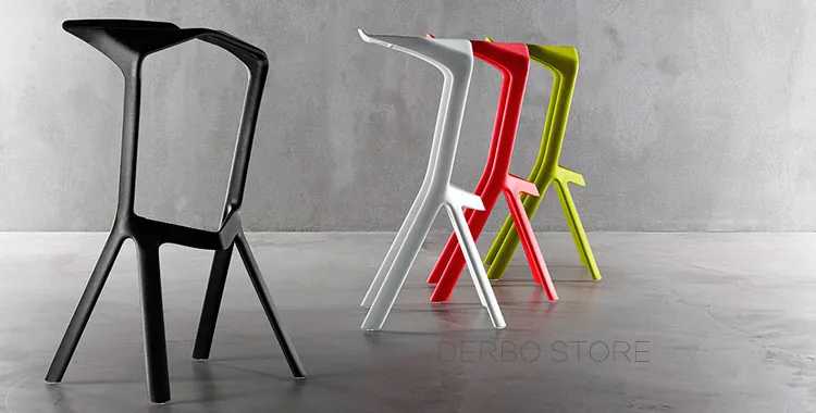 Contemporary Stackable Plastic Bar Stool Chair For Kitchen Cafe Counter Dining And Drinking Areas - 6 Contemporary Stackable Plastic Bar Stool Chair For Kitchen Cafe Counter Dining And Drinking Areas - 6