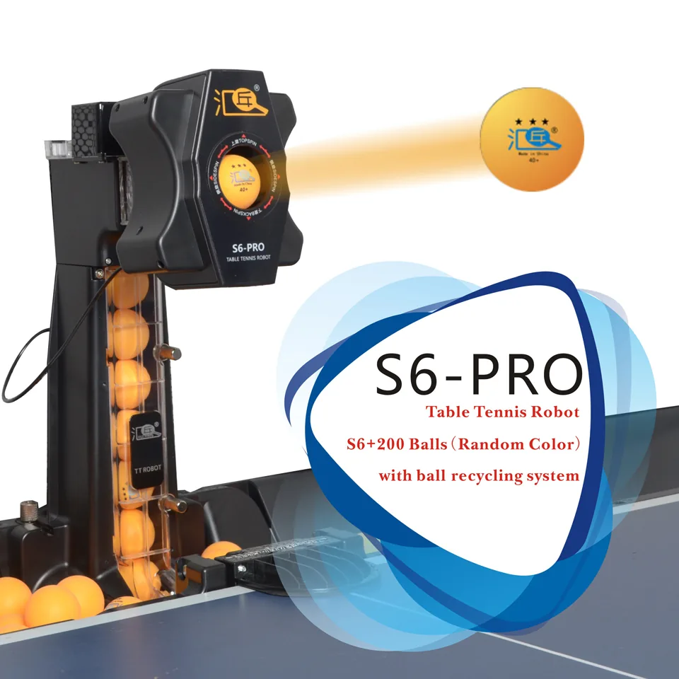 Professional S6pro Multifunctional Table Tennis Robot Easy Assembly Practice Tool With Ball Recycling Feature - 1 Table Tennis Robot Machine