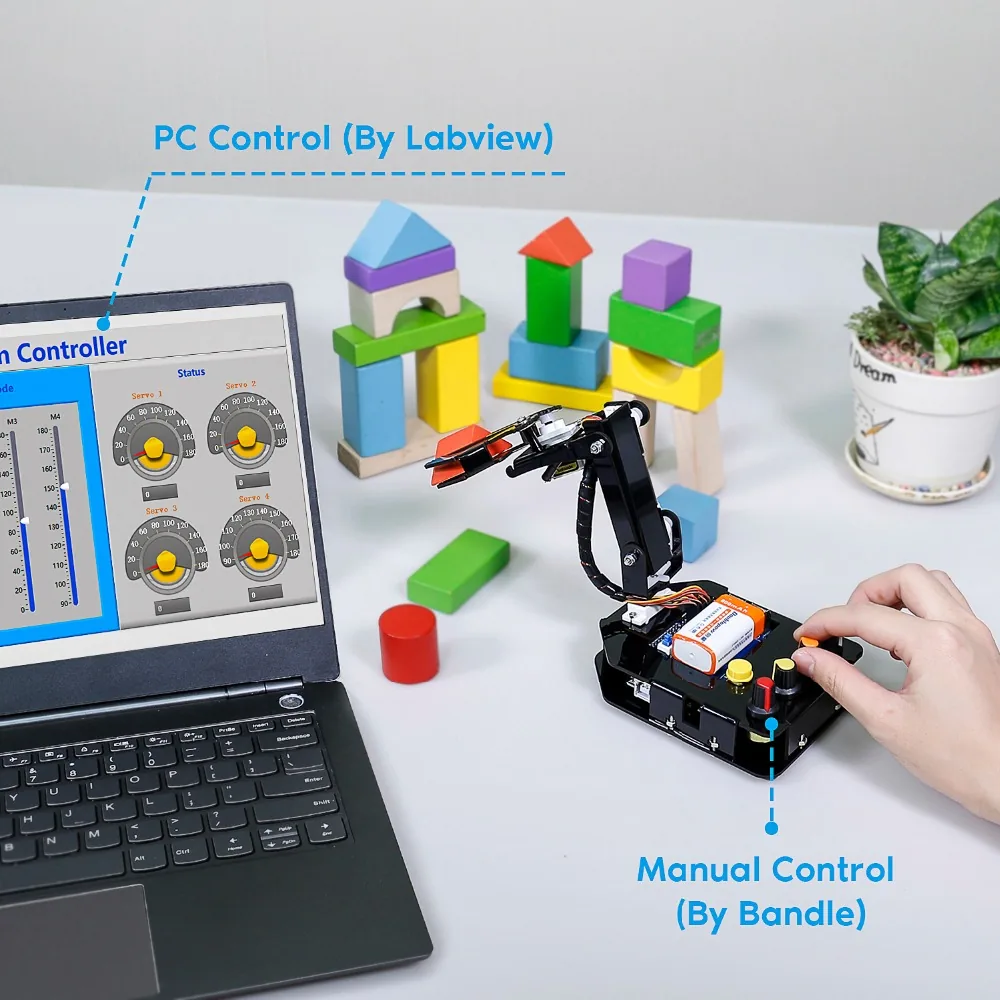 Sunfounder 4axis Servo Control Programmable Rc Robot Arm Kit Diy Educational Arduino Toy For Children - 3 Sunfounder 4axis Servo Control Programmable Rc Robot Arm Kit Diy Educational Arduino Toy For Children - 3