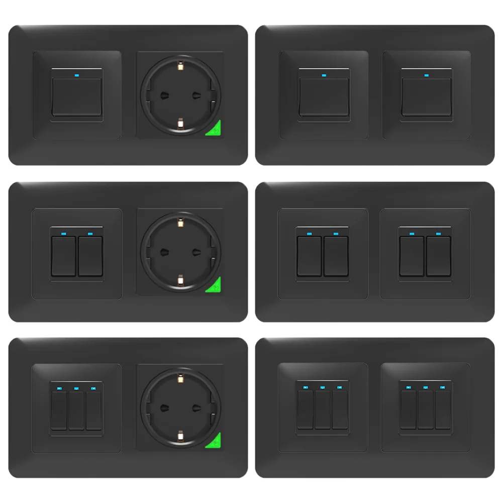 Wifi Wall Switch Socket Outlet Wireless Remote Control Compatible With Alexa Google Home Eu Tuya Life Push Button - 2