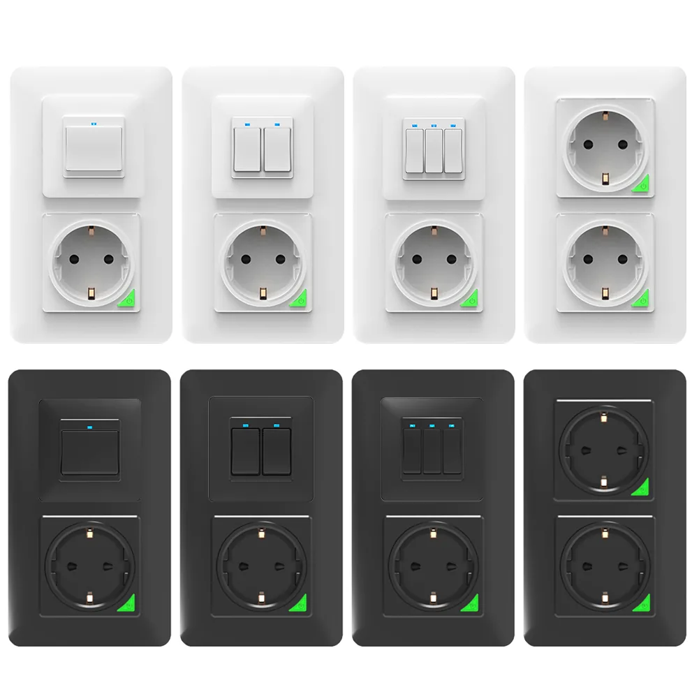Wifi Wall Switch Socket Outlet Wireless Remote Control Compatible With Alexa Google Home Eu Tuya Life Push Button - 3