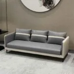 Luxury Leather Waterproof Floor Sofa For Living Room Minimalist Reading Lounge - 3