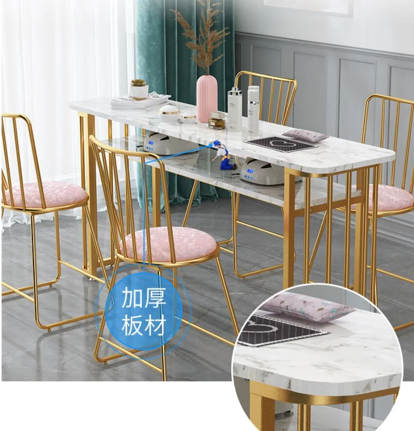 Compact Nordic Style Manicure Table Chair Set - 7