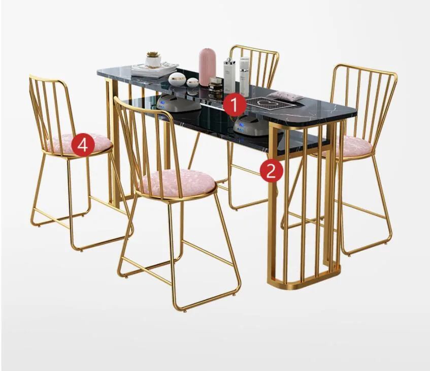 Compact Nordic Style Manicure Table Chair Set - 9