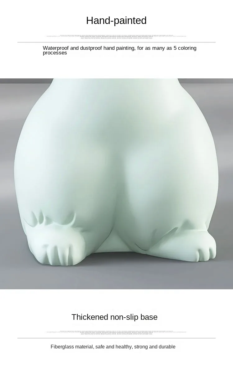 Creative Rabbit Statue Round Side Table For Living Room Decor - 26