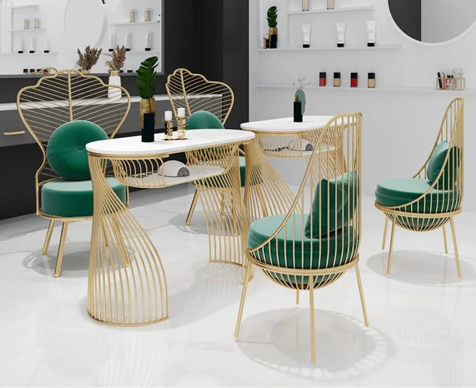 Double Marble Manicure Table Chair Set Iron Frame Singledouble Option - 14 Double Marble Manicure Table Chair Set Iron Frame Singledouble Option - 14