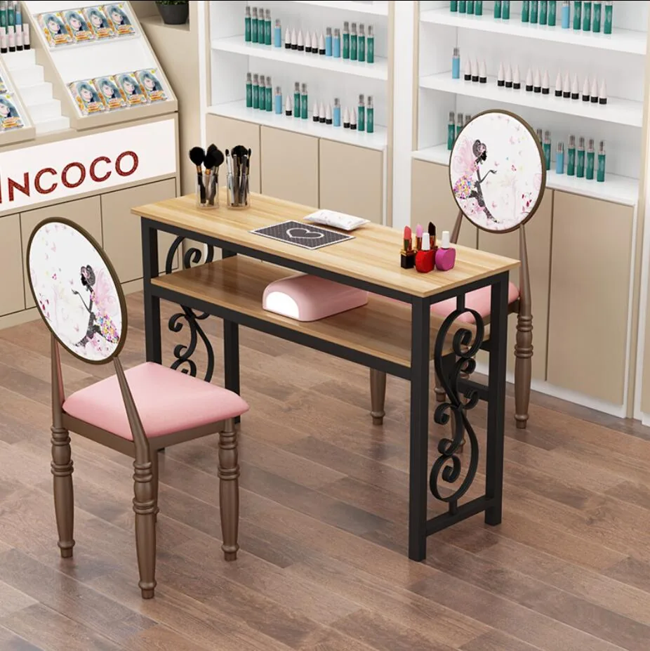 Economical Double Seat Manicure Table And Chair Set Simple Design - 10