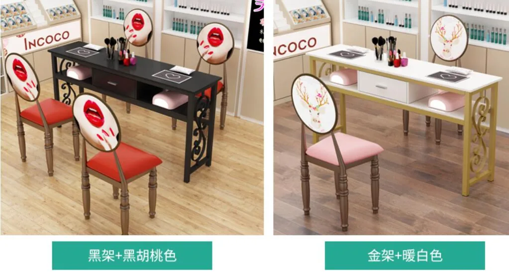 Economical Double Seat Manicure Table And Chair Set Simple Design - 13