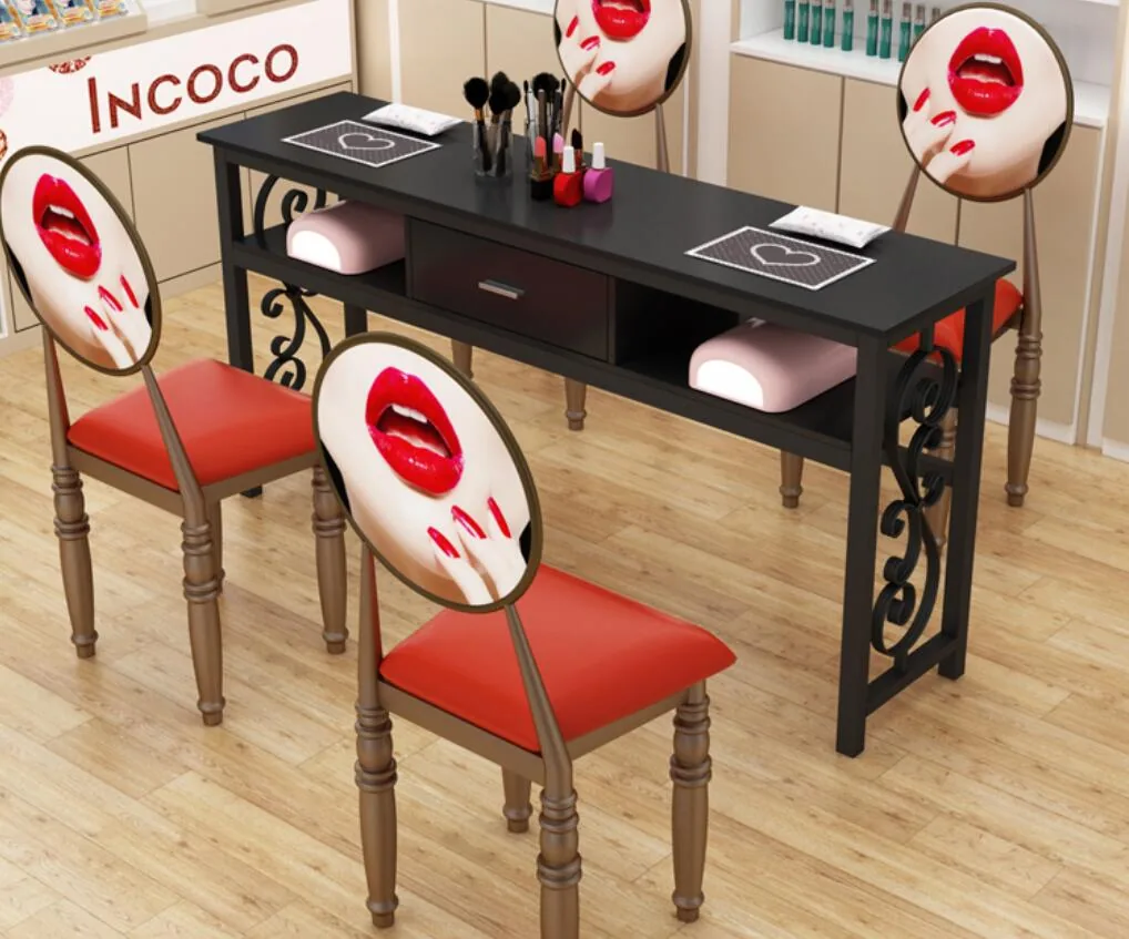 Economical Double Seat Manicure Table And Chair Set Simple Design - 15