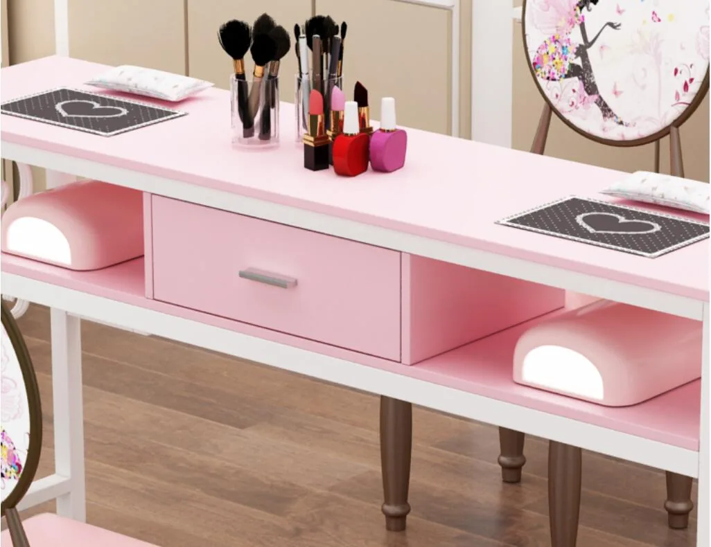 Economical Double Seat Manicure Table And Chair Set Simple Design - 17