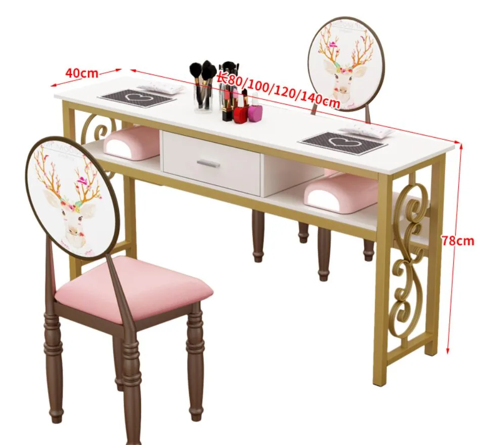 Economical Double Seat Manicure Table And Chair Set Simple Design - 23