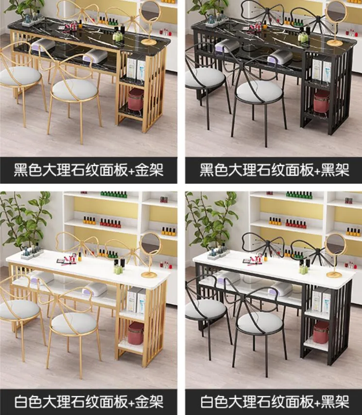 European Style Single Nail Table And Double Chair Set - 11
