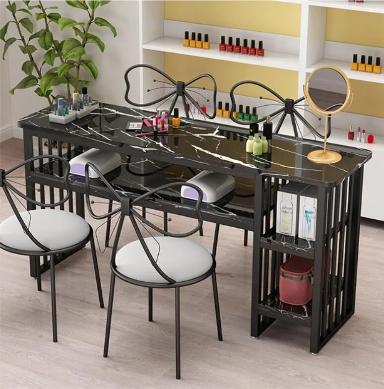 European Style Single Nail Table And Double Chair Set - 15