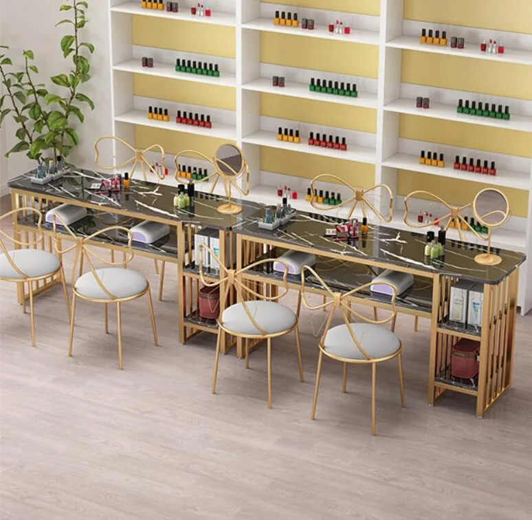 European Style Single Nail Table And Double Chair Set - 17