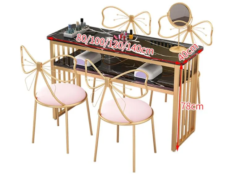 European Style Single Nail Table And Double Chair Set - 18