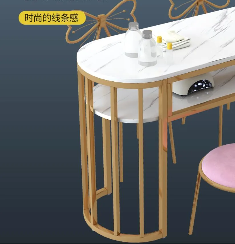 Modern Double Manicure Table And Chair Set Economical Simple Design - 12