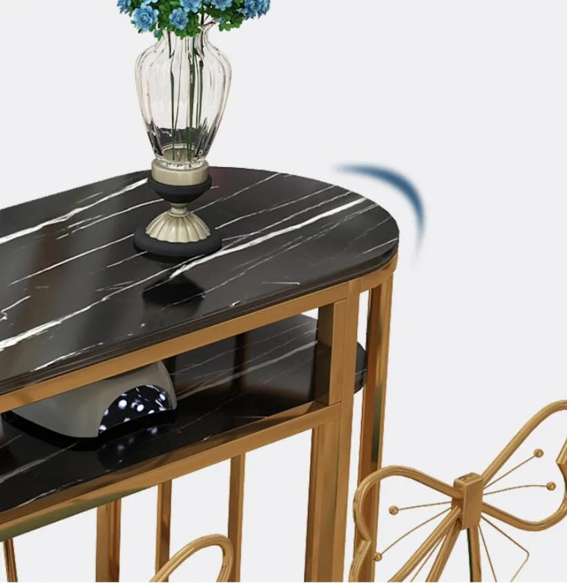 Modern Double Manicure Table And Chair Set Economical Simple Design - 13