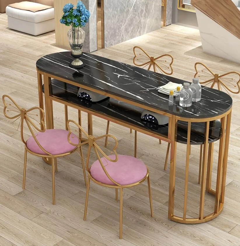 Modern Double Manicure Table And Chair Set Economical Simple Design - 14