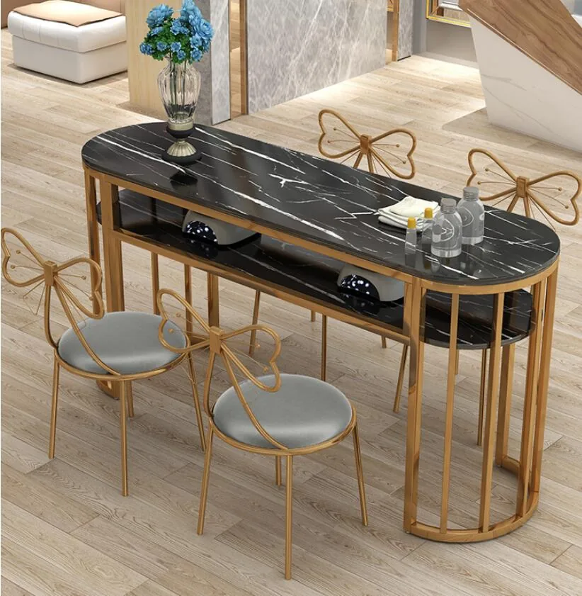 Modern Double Manicure Table And Chair Set Economical Simple Design - 16
