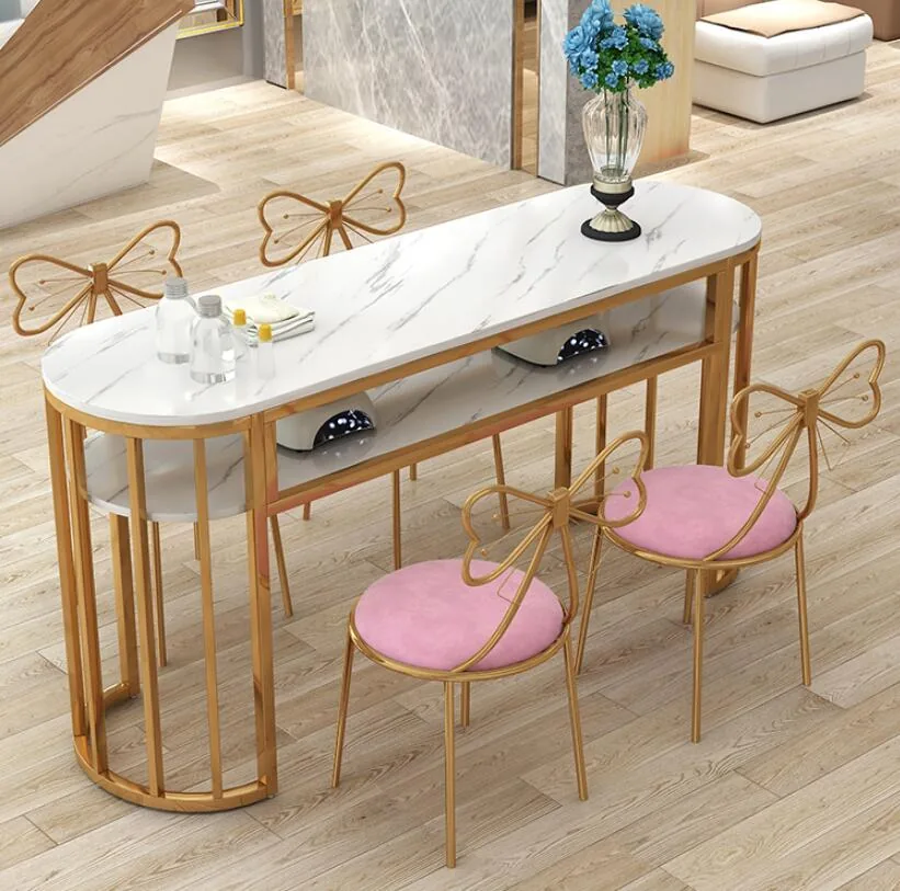 Modern Double Manicure Table And Chair Set Economical Simple Design - 18