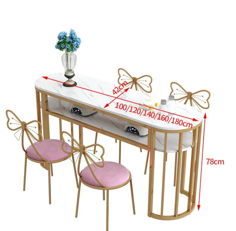 Modern Double Manicure Table And Chair Set Economical Simple Design - 20