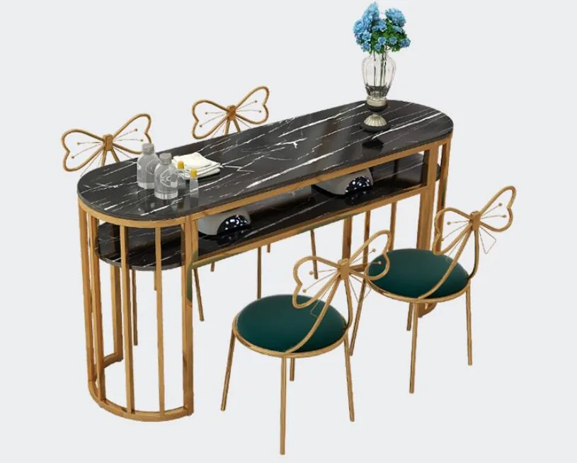 Modern Double Manicure Table And Chair Set Economical Simple Design - 9