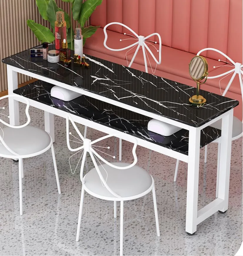 Modern Manicure Table And Chair Set For Single Double Triple Stations - 8 Modern Manicure Table And Chair Set For Single Double Triple Stations - 8