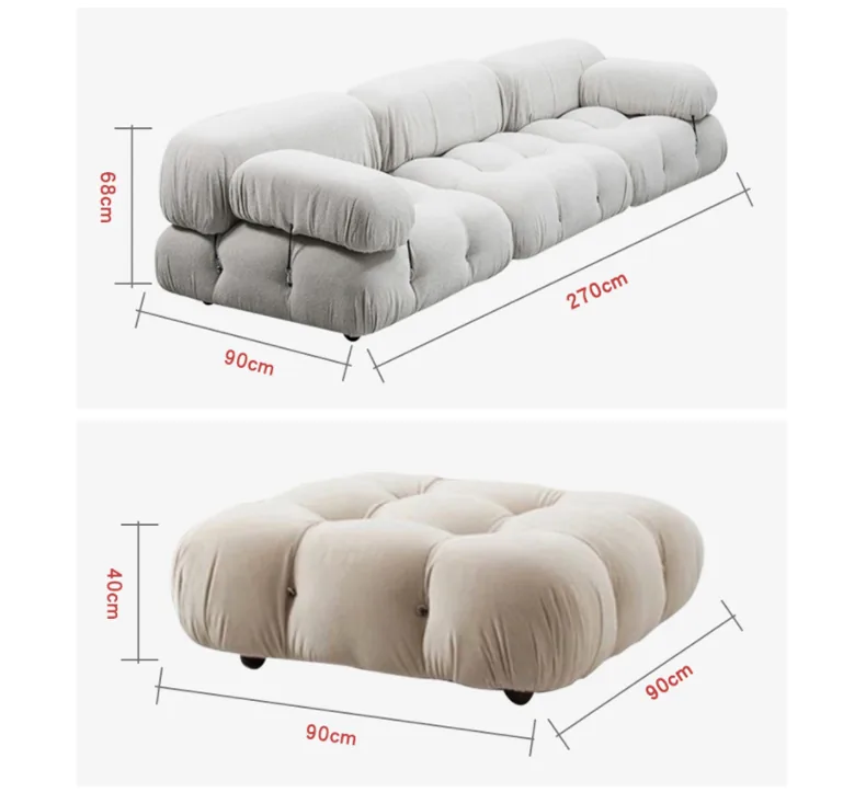 Nordic Designer Lazy Sofa Chair Square Module Pull Button - 45 Nordic Designer Lazy Sofa Chair Square Module Pull Button - 45