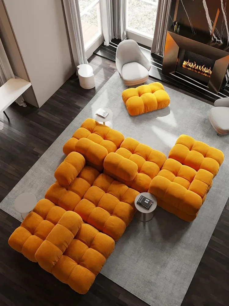 Nordic Designer Lazy Sofa Chair Square Module Pull Button - 46 Nordic Designer Lazy Sofa Chair Square Module Pull Button - 46