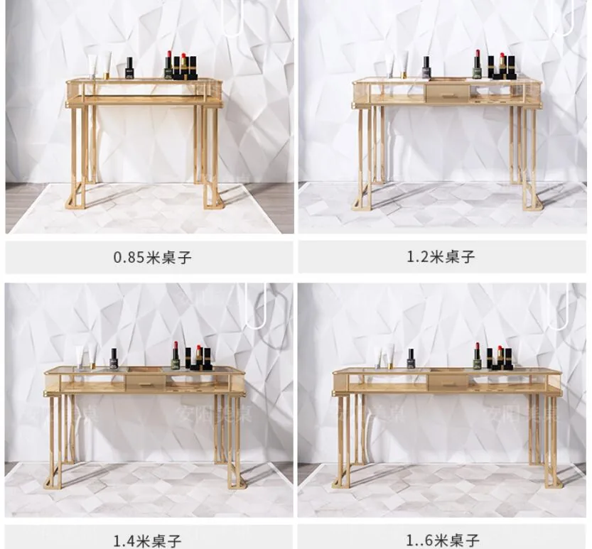 Professional Manicure Table Chair Set With Iron Frame Marble Glass Surface - 24 Professional Manicure Table Chair Set With Iron Frame Marble Glass Surface - 24