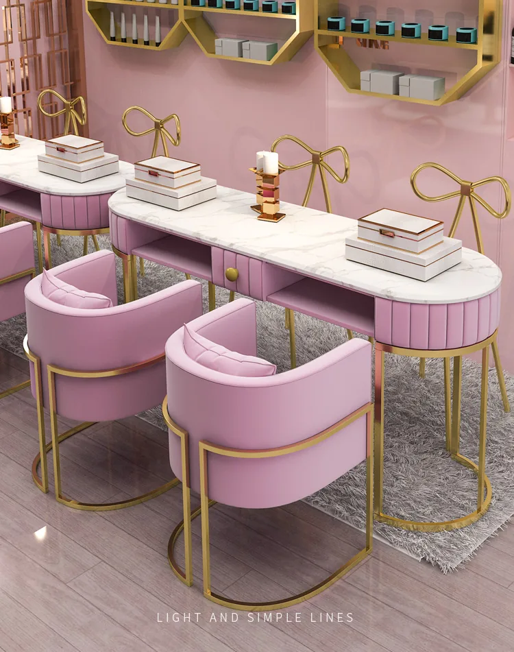 Professional Marble Manicure Table Chair Set For Singledouble Stations - 6