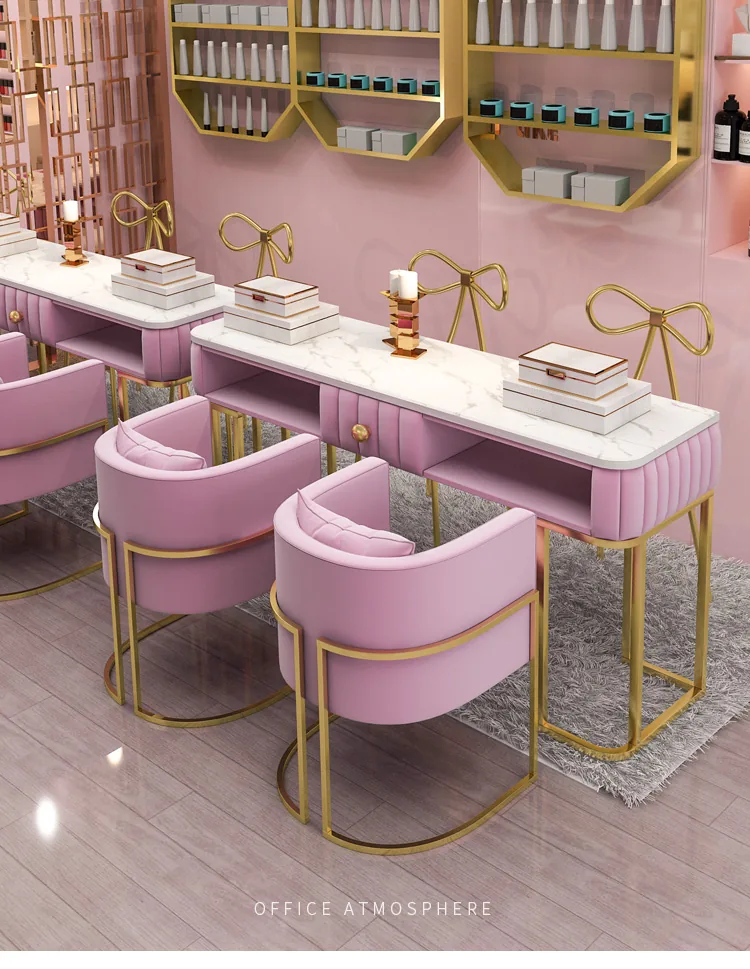 Professional Marble Manicure Table Chair Set For Singledouble Stations - 8