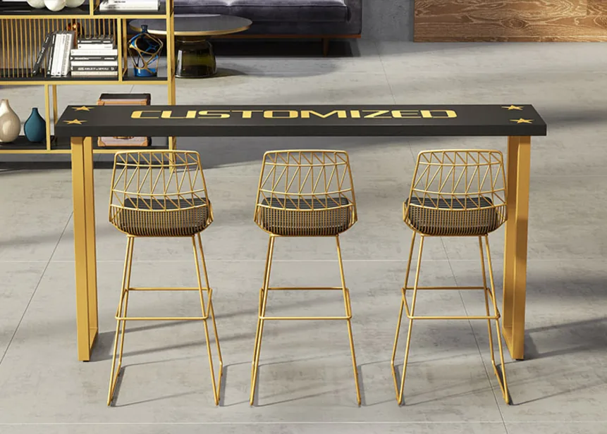 Solid Wood Highlegged Bar Table Chair Set For Living Room - 13
