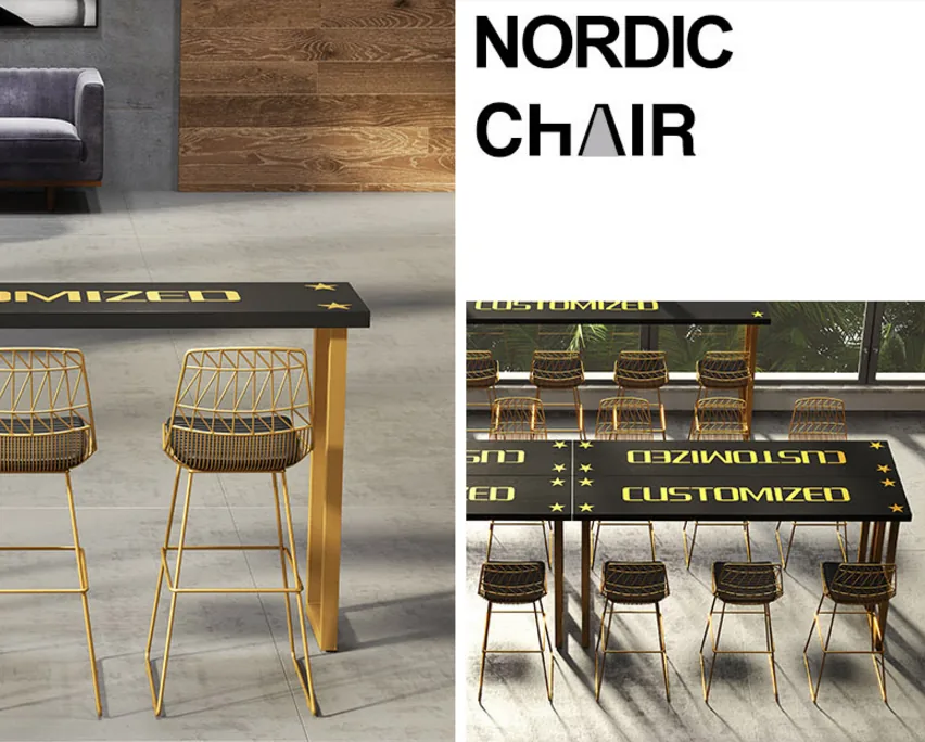 Solid Wood Highlegged Bar Table Chair Set For Living Room - 9