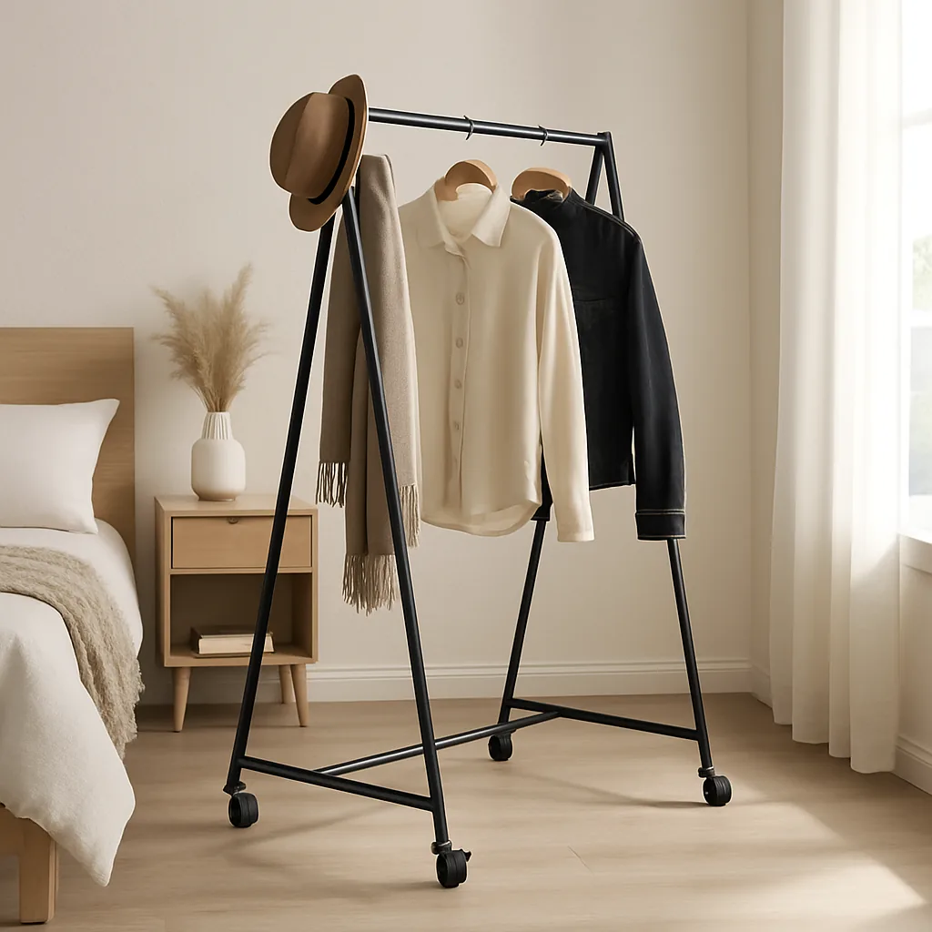 Enhance Your Space with a Modern Coat Rack Design for Easy Movement and Garment Display Enhance Your Space with a Modern Coat Rack Design for Easy Movement and Garment Display